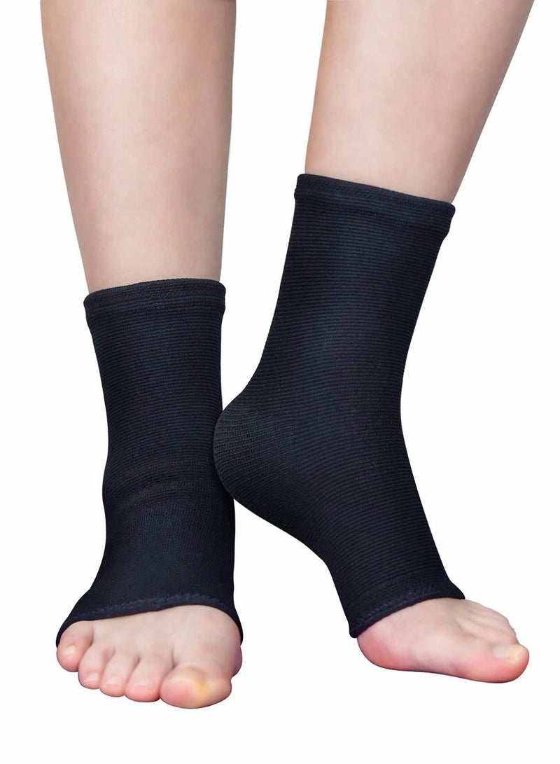 Y&D Black Ankle Support Brace 1 Pair, Plantar Fasciitis Socks, Breathable Anti-Slip Compression Sleeve for Sprained Ankle, Ligament Damage, Achilles Tendonitis, Swelling, Pain Relief, Sports  - Image 1