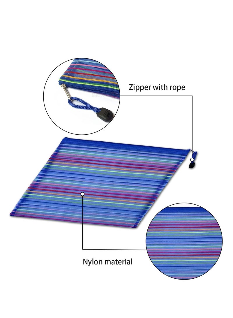 Excefore Zipper Mesh Pouch ，6 Pcs Popper Wallet Folders ，6 Colors Office Accessories,Document Wallets File Zipper Bags Storage Pouch for School, Home, Office Supply and Travel - Image 5