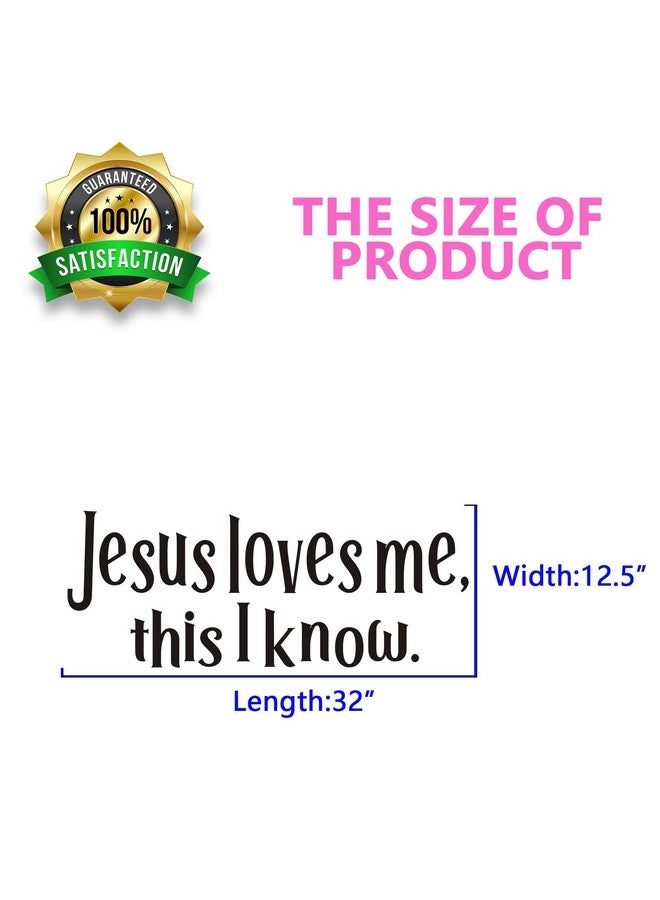 SEATUNE Wall Decals, Wall Stickers for Kids, Quotes Inspirational Boys Girls Baby Children's Toddlers, Playroom Nursery Church God Family Home Wall Decor Vinyl Art, Jesus Loves Me This I Know 41"X16" - Image 4