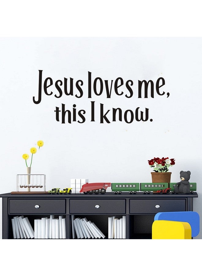 SEATUNE Wall Decals, Wall Stickers for Kids, Quotes Inspirational Boys Girls Baby Children's Toddlers, Playroom Nursery Church God Family Home Wall Decor Vinyl Art, Jesus Loves Me This I Know 41"X16" - Image 1