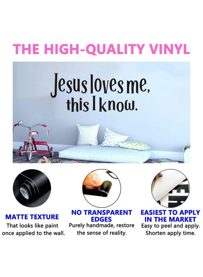 SEATUNE Wall Decals, Wall Stickers for Kids, Quotes Inspirational Boys Girls Baby Children's Toddlers, Playroom Nursery Church God Family Home Wall Decor Vinyl Art, Jesus Loves Me This I Know 41"X16" - Image 2