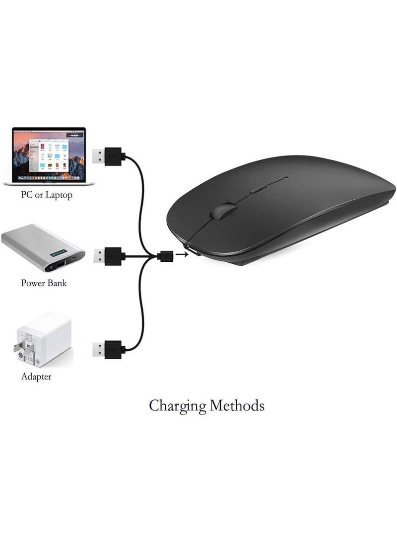 Rechargeable Bluetooth Mouse for MacBook pro/MacBook air/Laptop/iMac/ipad, Wireless Mouse for MacBook pro MacBook Air/iMac/Laptop/Notebook/pc(Bluetooth Mouse/Black) - Image 3