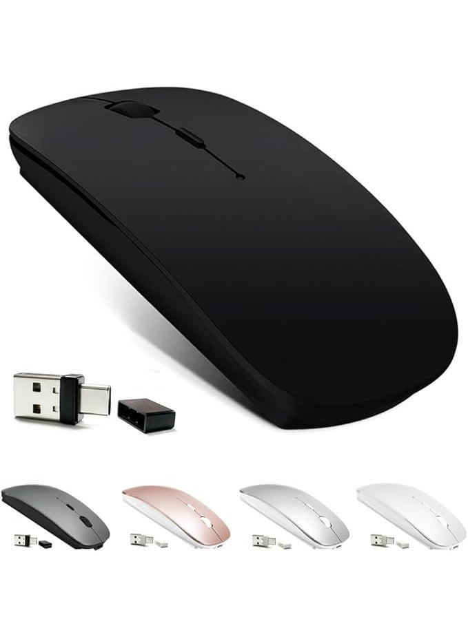Rechargeable Bluetooth Mouse for MacBook pro/MacBook air/Laptop/iMac/ipad, Wireless Mouse for MacBook pro MacBook Air/iMac/Laptop/Notebook/pc(Bluetooth Mouse/Black) - Image 4
