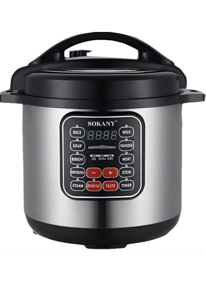Digital Electric Pressure Cooker, 1200 Watt, 9 Liter, Silver - SK-2403