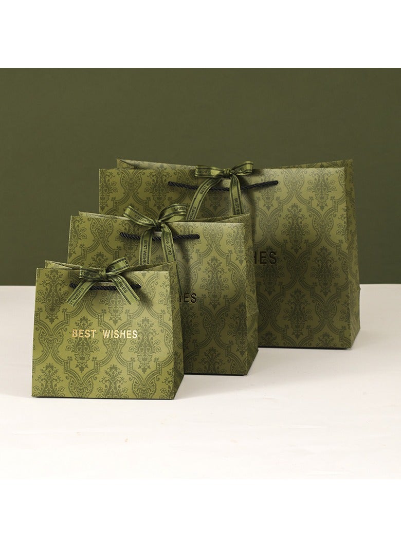 PEI  AN Premium Gift & Shopping Bags – High-Quality Kraft Paper Bags with "Best Wishes" Print, Elegant Handles for Birthdays, Corporate Events & Special Occasions 3 Pieces  - Image 1