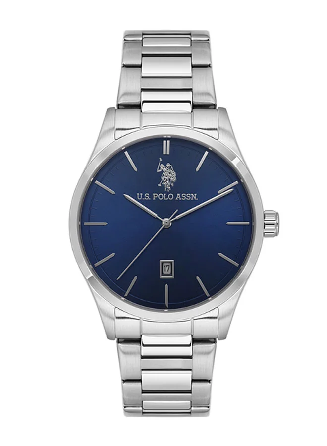 U.S. Polo Assn. Fundamental Stainless Steel Bracelet Quartz Analog Watch for Men, 42mm