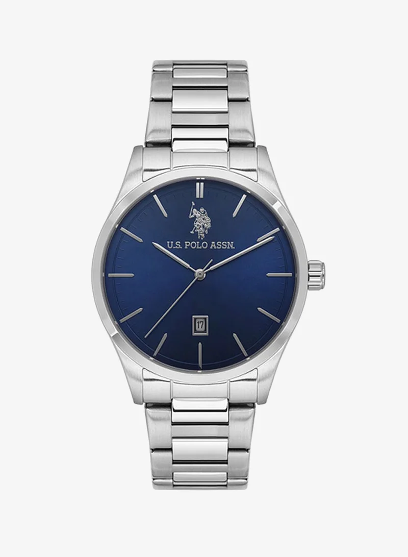 U.S. Polo Assn. Fundamental Stainless Steel Bracelet Quartz Analog Watch for Men, 42mm