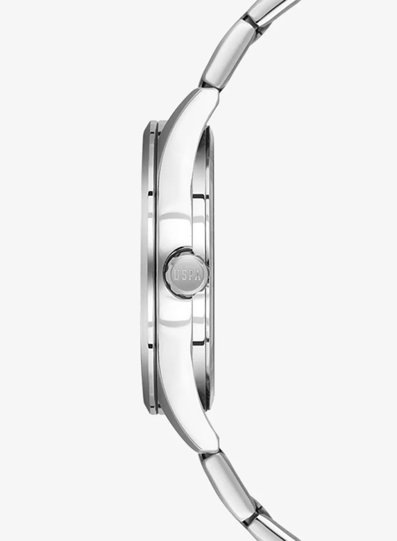 U.S. Polo Assn. Fundamental Stainless Steel Bracelet Quartz Analog Watch for Men, 42mm