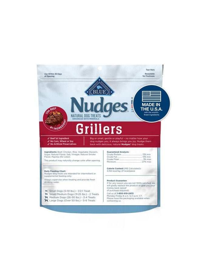 بلو بافلو مكافآت الكلاب الطبيعية Blue Buffalo Nudges Grillers، مصنوعة في الولايات المتحدة الأمريكية مع لحم بقري حقيقي، كيس 5 أونصة - Image 2