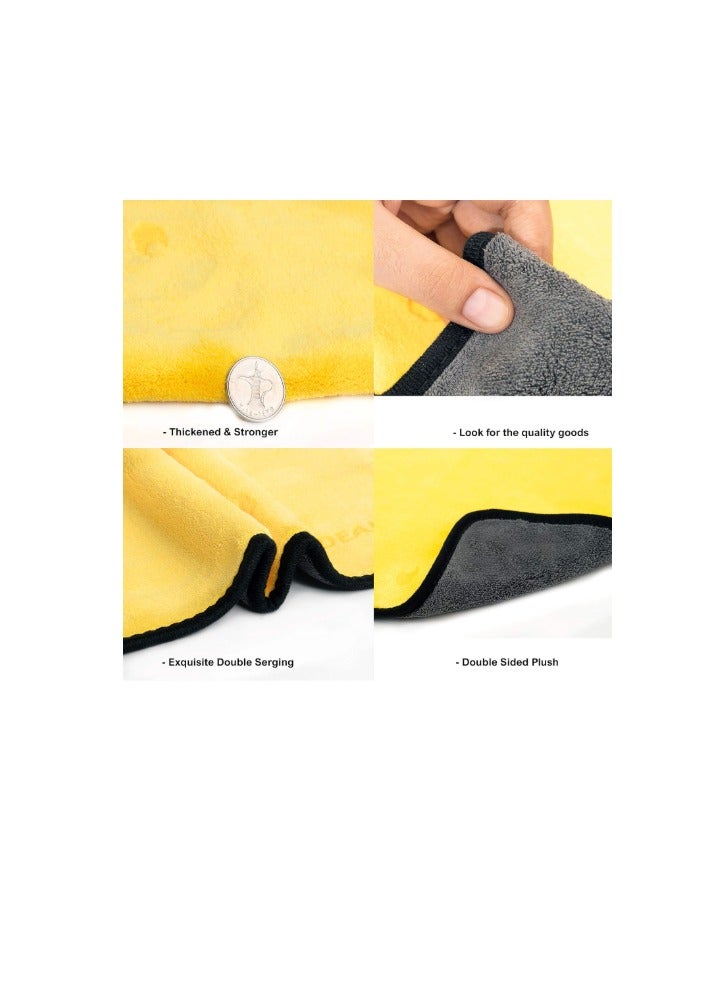 Jiham Microfiber Cleaning Towel for Car Washing, 40 x30 cm, Assorted Color - 3 Pieces - Image 3