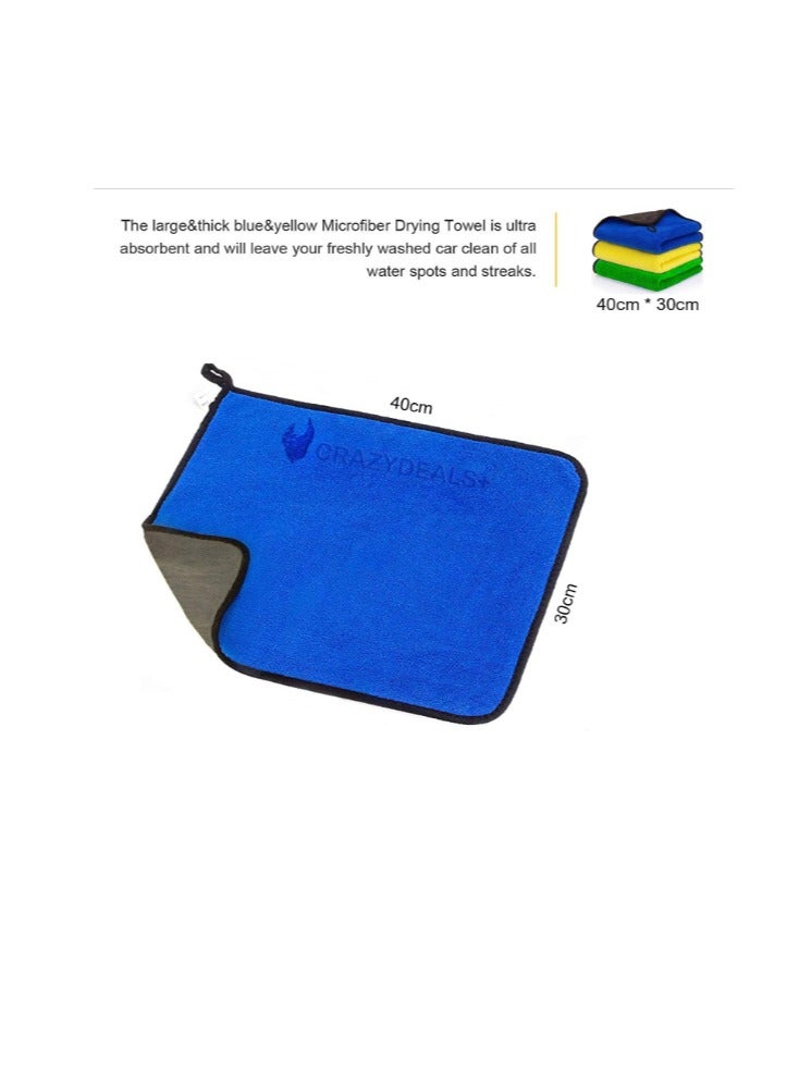 Jiham Microfiber Cleaning Towel for Car Washing, 40 x30 cm, Assorted Color - 3 Pieces - Image 5