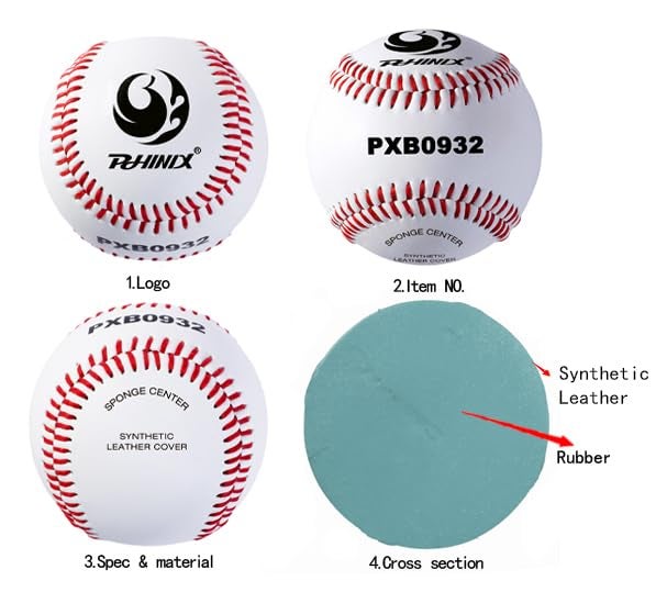 PHINIX Soft Cushioned Safety Baseball (9 inch, One Dozen) - Image 5