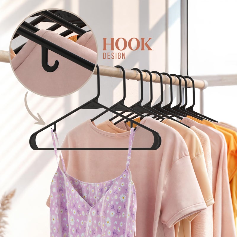 NEATERIZE Clothes Hangers Plastic 20 Pack - Black Plastic Hangers - Makes The Perfect Coat Hanger and General Space Saving Clothes Hangers for Closet - Percheros Ganchos para Colgar Ropa Hangars - Image 5