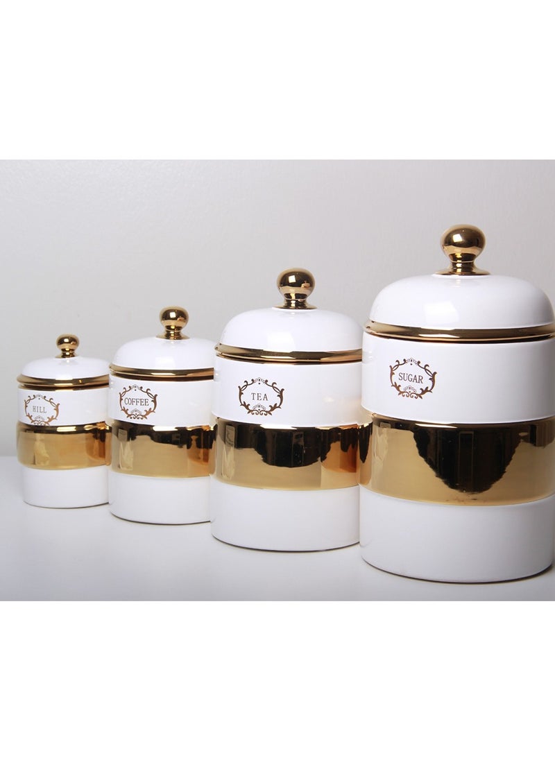 Generic - 4-piece storage container set for spices, condiments, tea and sugar - Image 1