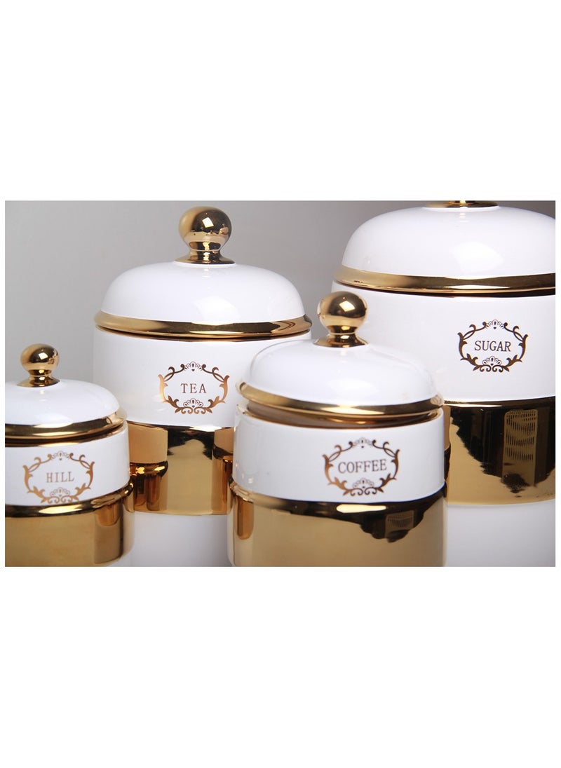 Generic - 4-piece storage container set for spices, condiments, tea and sugar - Image 1