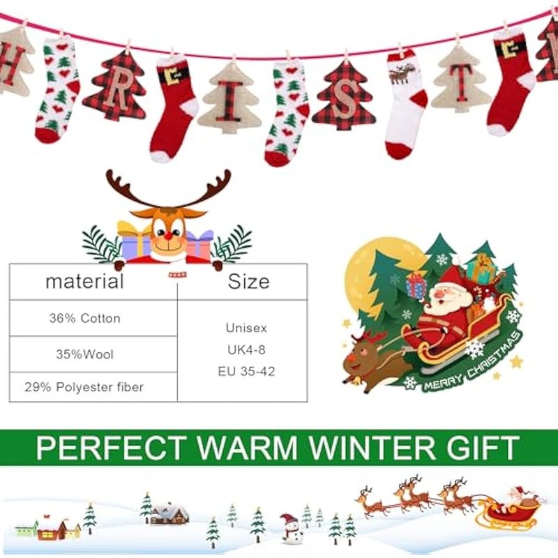 إسكدنيا جوارب منفوشة للكريسماس، 3 ازواج للنساء والاطفال، شباشب سرير، هدية الكريسماس - Image 2