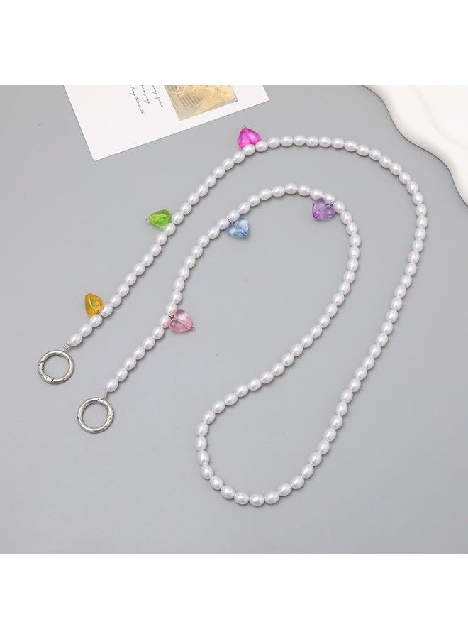 NIBEMINENT Beaded Phone Lanyard, Anti Lost Removable Wrist Strap,K423 Bows Bracelet Pendant, Phone Keychain Lanyard 