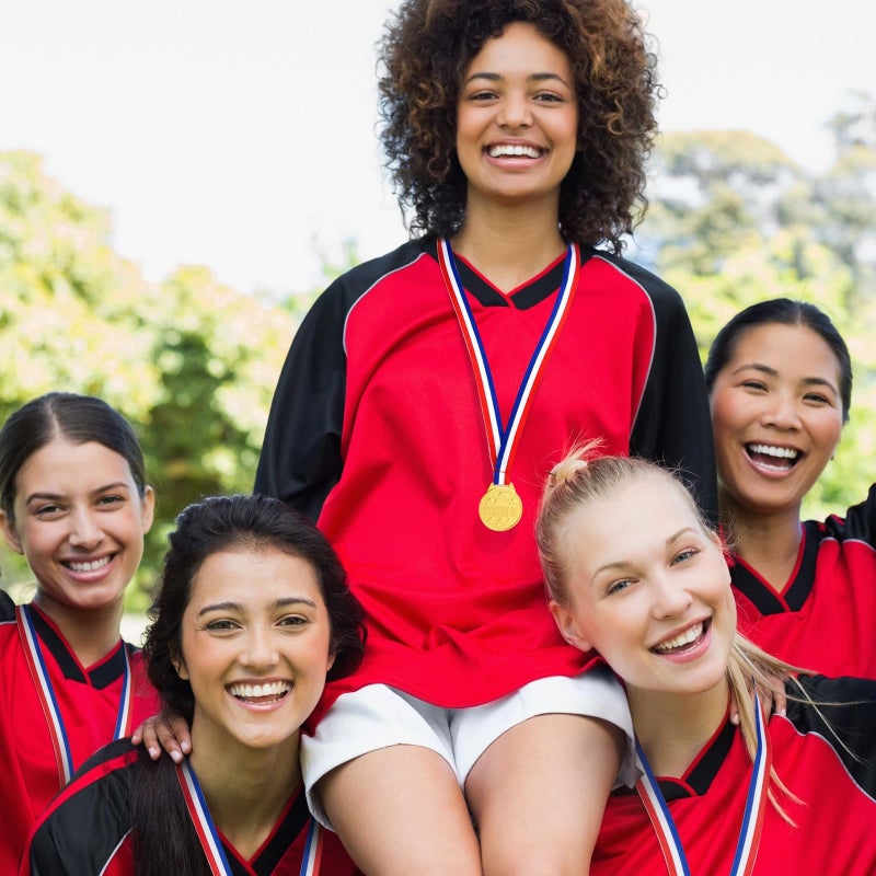 Juvale Gold Medals for Awards & Trophies - 1.5in Diameter, 15.3in Ribbon, 24 Pack - Gold Medals for Kids & Adults - Sports, Academics & Spelling Bees - Image 2