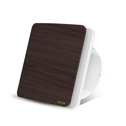 Polycab Freshly Prime 150mm Air Exhaust fan for Kitchen, Bathroom | Noiseless, Sleek Design Easy to Clean | High Speed, Powerful Motor, 100% Copper Winding, 3 Year Warranty【Wood Finish】 - Image 1
