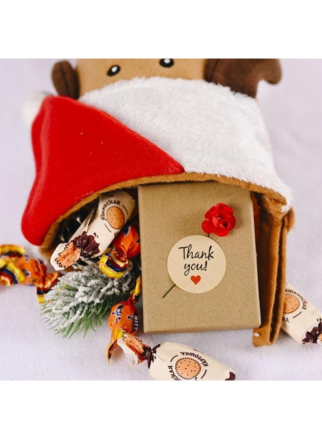 NIBEMINENT Decorations Dog Bone Pet Socks Gift Bag Brown/Red/White - Image 3