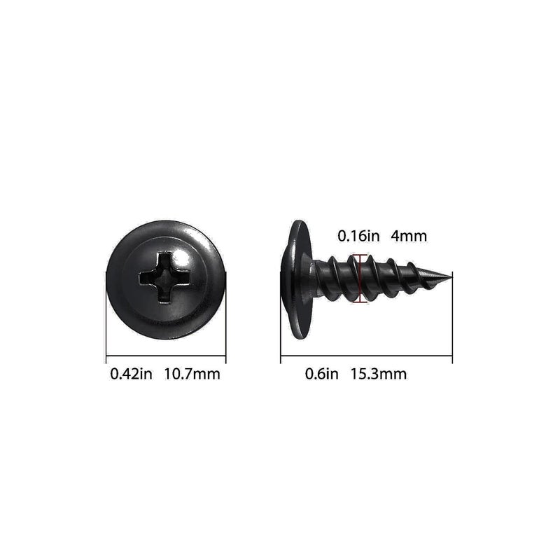 Wensilon Store (400 Pcs)#8×1/2" Black Truss Head Wood Screws Quick Metal Self Tapping Zinc Oxide - Image 2