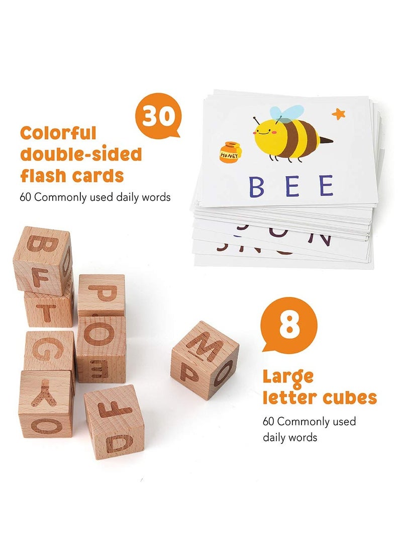 SOLARAE Wooden Maze Matching Letter Spelling Game, Spelling Games Alphabets ABC Learning Educational Montessori Puzzle Gift for Preschool Kids Boys Girls Age 3 4 5 Years Old - Image 4