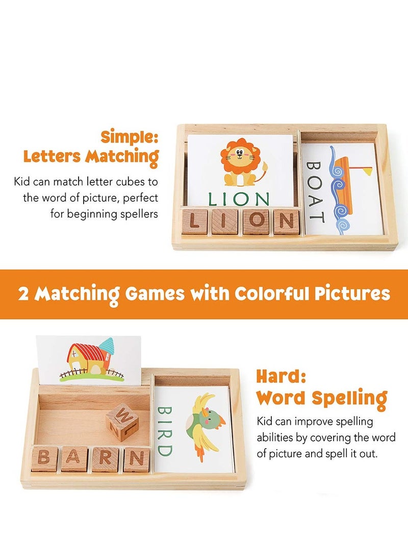 SOLARAE Wooden Maze Matching Letter Spelling Game, Spelling Games Alphabets ABC Learning Educational Montessori Puzzle Gift for Preschool Kids Boys Girls Age 3 4 5 Years Old - Image 3