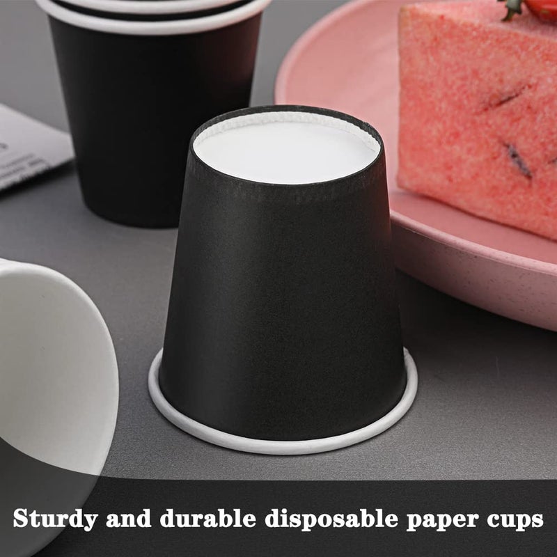 Iuuidu Bathroom Cups 3 oz Black Mouthwash Small Paper Cups - 50 Count for Bathroom & Espresso  Party  Picnic  Travel - Image 3