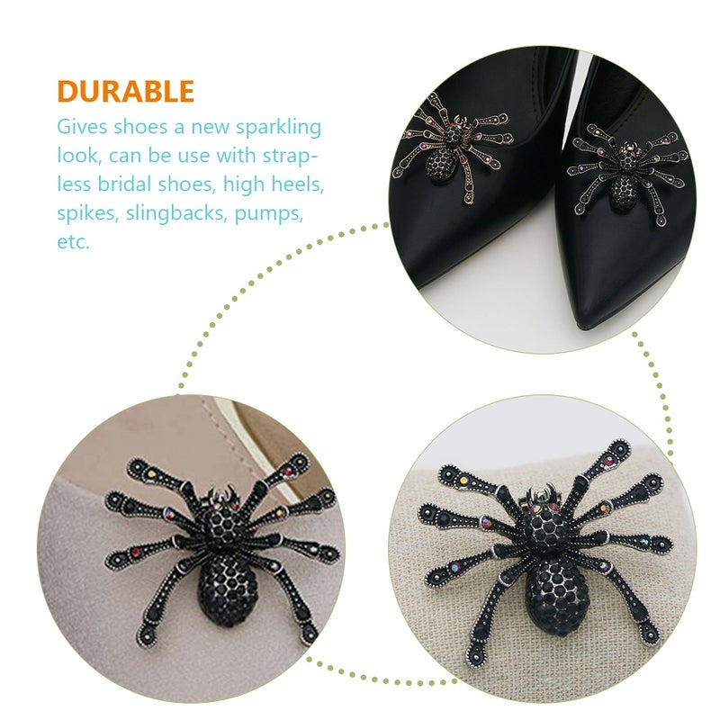 2pcs Spider Shoe Charms Rhinestone Shoe Charms Shoe Jewelry Bridal Shoe Jewelry Clips - Image 4