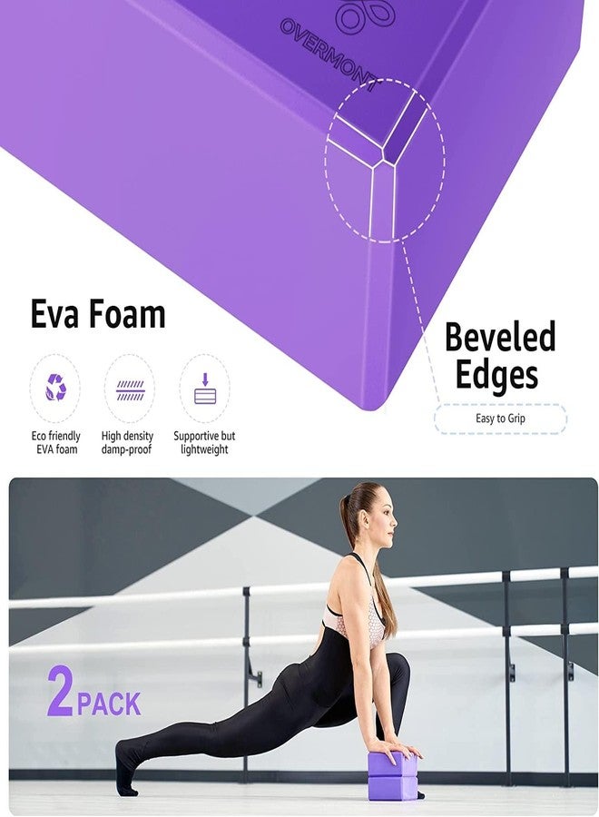 ZEVON Yoga Blocks High Density Foam Yoga Block Bricks Set of 2 For Men Women, EVA Foaming Bricks Pilates Fitness Stretching Aid Balance Sports Gym Exercise Block Odour Resistant and Moisture-Proof - Image 3