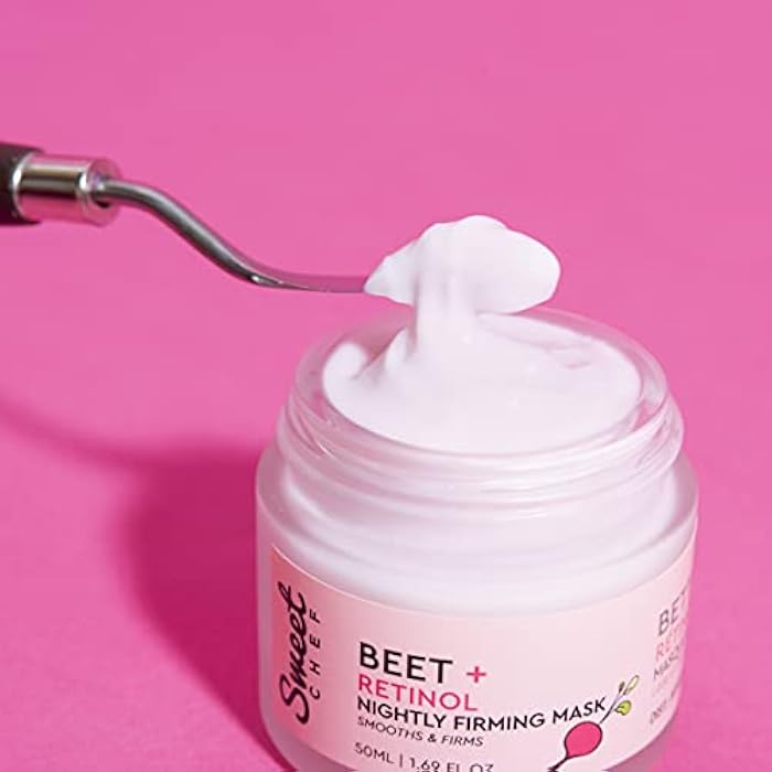 Sweet Chef Beet + Retinol Nightly Firming Mask - Beet Root Extract + Smoothing Retinol Night Cream Mask - Vegan Overnight Face Mask with Squalane + Hyaluronic Acid (50ml / 1.69 fl oz) - Image 3