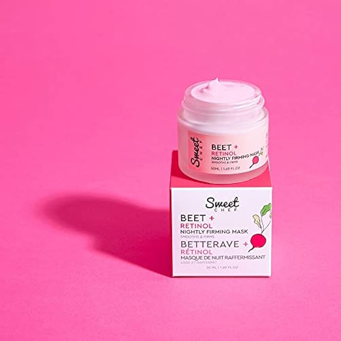 Sweet Chef Beet + Retinol Nightly Firming Mask - Beet Root Extract + Smoothing Retinol Night Cream Mask - Vegan Overnight Face Mask with Squalane + Hyaluronic Acid (50ml / 1.69 fl oz) - Image 2