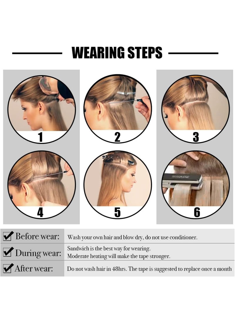 Estelle - Invisible Tape in Hair Extensions Natural Human Hair Extensions 20 Pieces 50 Grams - Image 1