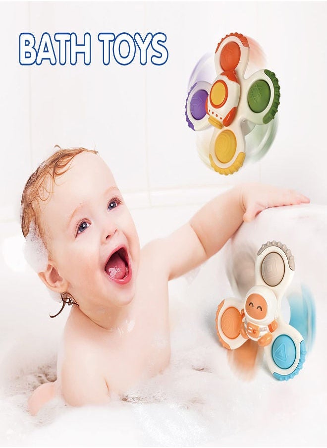 Y&D - Suction Cup Spinner Toy for Baby 3Pcs Sensory Toys Toddlers 1-3 Infant Bath Toddler Travel with Spinning Top First Birthday 1 2 3 Year Old Boys Girls Preschool - Image 1