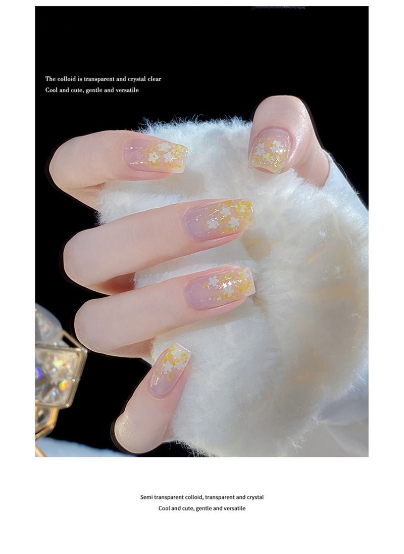 Miss Gooey Nail Polish Colors Cream Solid Gel Colorful Waterproof Canned Field Flowers With ice Quick Dry 60 Seconds Salon-Quality Bright Soak off UV Lamp Required Home DIY Manicure 8g with Brush  - Image 3