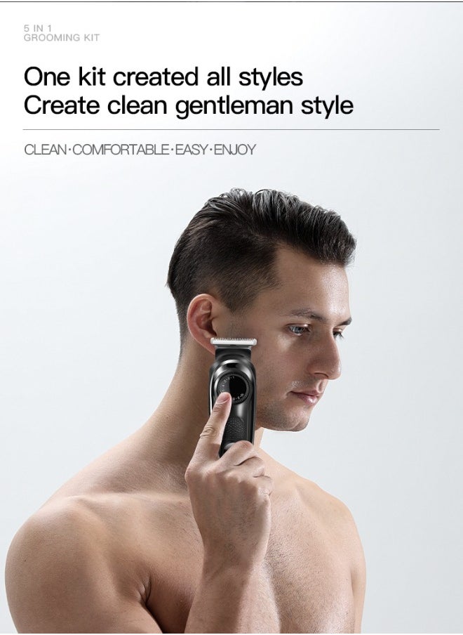 Generic Electric Shaver for Men, 5 in 1 Hair Trimmers, Hair Clippers, Nose Hair Clippers, Multi-Function Electric Clippers Set with Storage Box  - Image 5