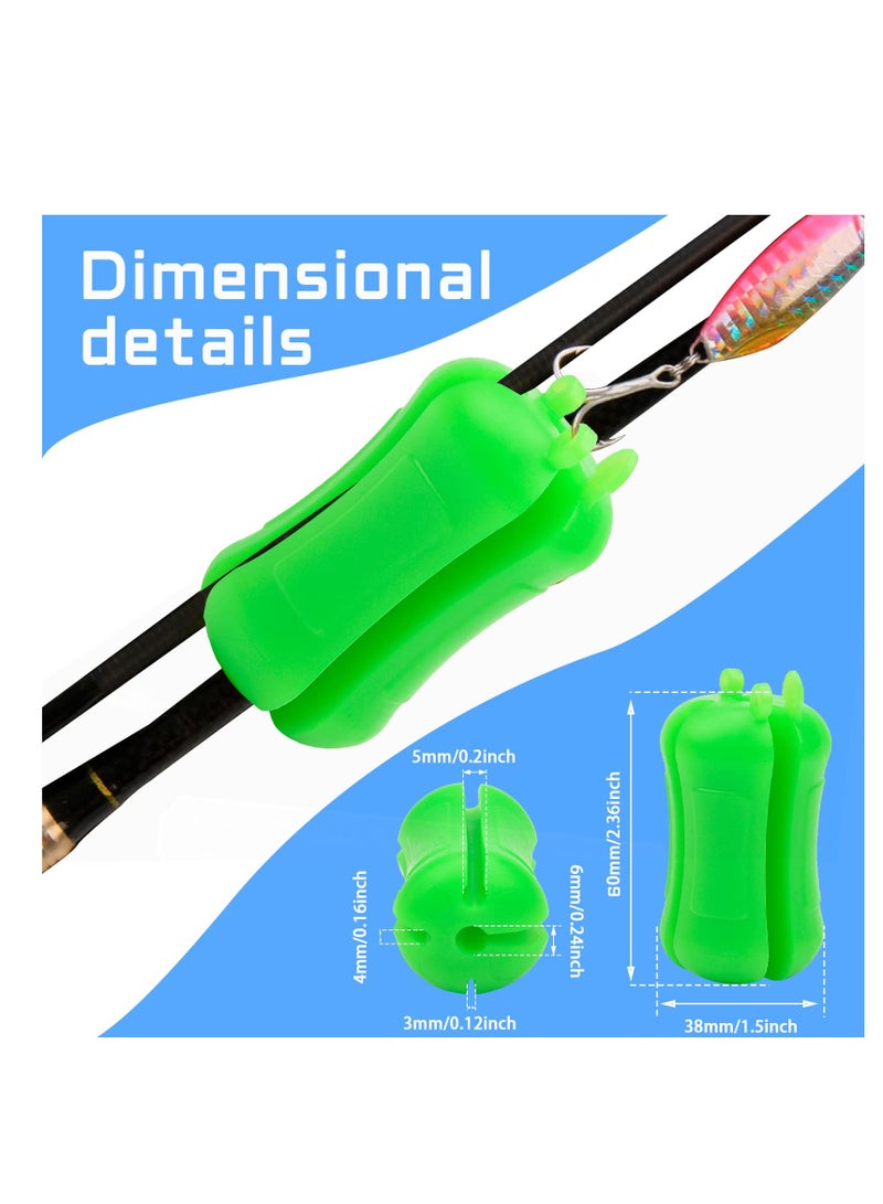 Excefore مجموعة من 4 قضبان صيد ثابتة، ملحقات صيد محمولة، غراء ناعم قابل لإعادة الاستخدام، ربطة قضيب مطاطية غير قابلة للانزلاق، مناسبة لصيد الأسماك في الهواء الطلق، لوازم صيد القوارب - Image 5