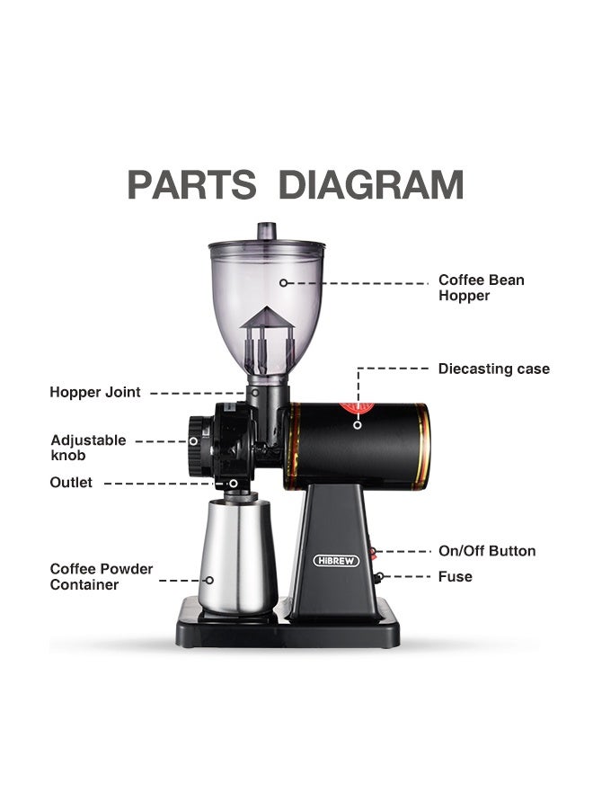 هيبرو هاي برو 8 مطحنة حبوب القهوة الكهربائية, ماكينة تقطير القهوة الأمريكية أو الاسبريسو، متينة، مزودة بإعدادات الضبط، عملية تحميص وحفظ البن وصبه G1 - Image 5