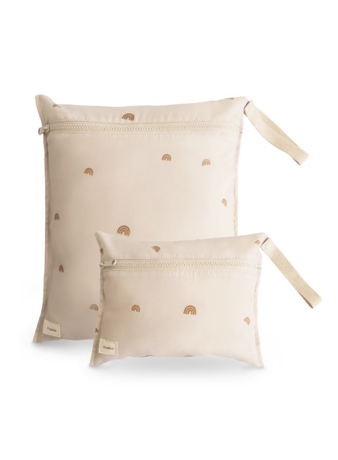 Mushie ​​Water Resistant Wet Bag- 2 Pack​ Rainbow - Image 1