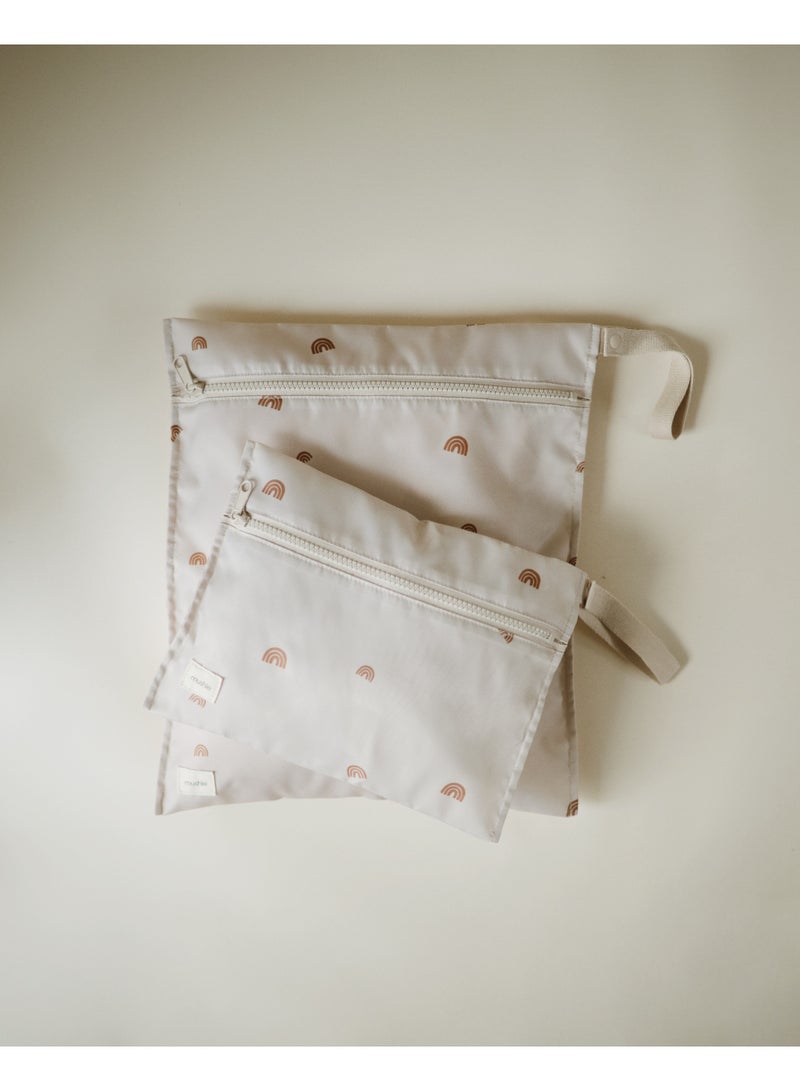 Mushie ​​Water Resistant Wet Bag- 2 Pack​ Rainbow - Image 3