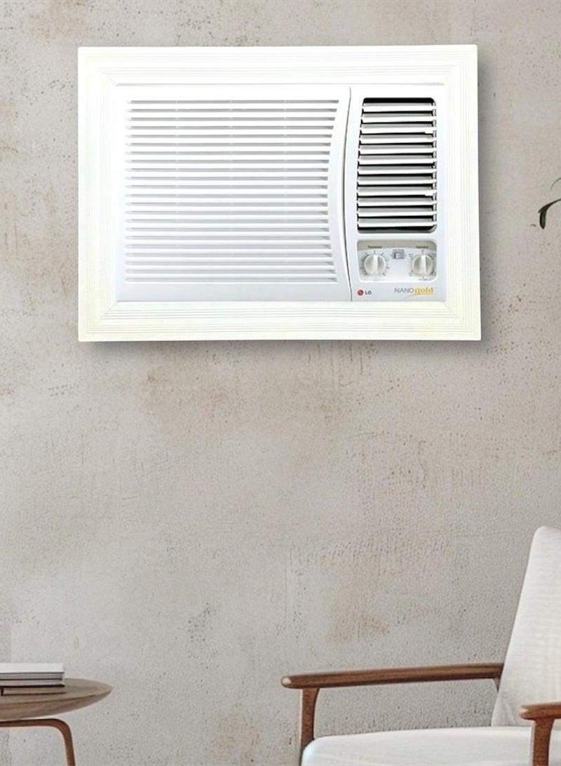 بهنس برواز مكيف شباك خشب ابيض جاهز عالي الجودة براويز مكيفات اطار ديكور مانعة للغبار والحشرات يحافظ على هواء التكييف سهولة الفك التركيب التنظيف - Image 1