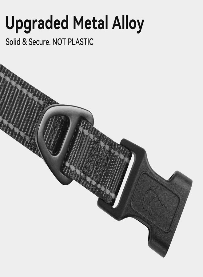 Joytale Reflective Dog Collar,Soft Neoprene Padded Breathable Nylon Pet Collar Adjustable for Extra Large Dogs,Black,XL - Image 3