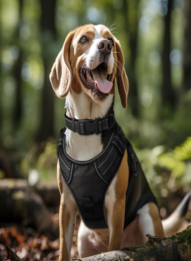Joytale Reflective Dog Collar,Soft Neoprene Padded Breathable Nylon Pet Collar Adjustable for Extra Large Dogs,Black,XL - Image 2
