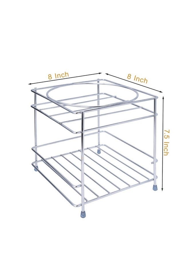CR18 COLLECTION Heavy Steel Matka With Glass Pot , Water Dispenser For Kitchen, Water Jar ,Tulsi And Dispenser Plant Stand Gamla Stand 3 In 1 Matka , 20 x 8 x 4 cm - Image 3