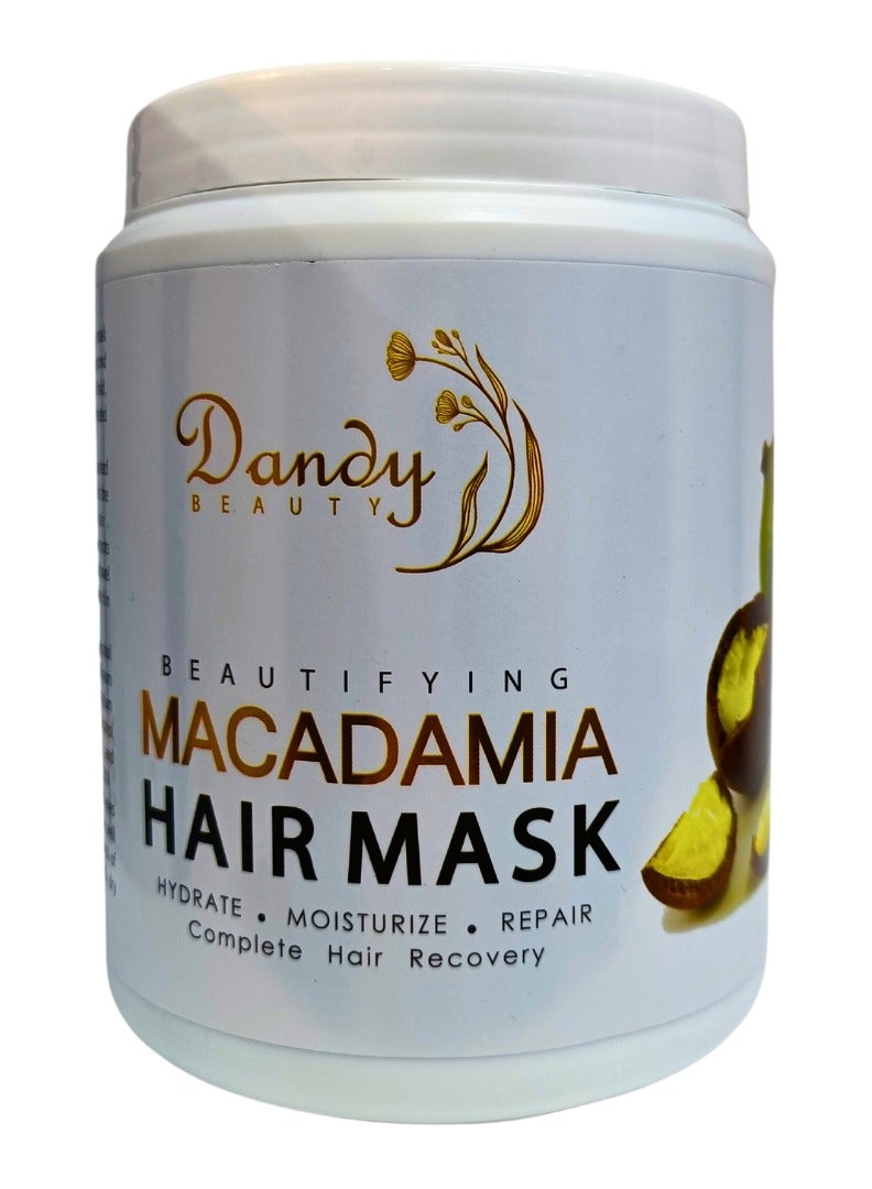 Dandy Beauty Hair Mask MACADAMIA 1000g Deep Conditioning and Repair Treatment for Smooth, Hydrated Hair, Complete hair recovery - Image 1