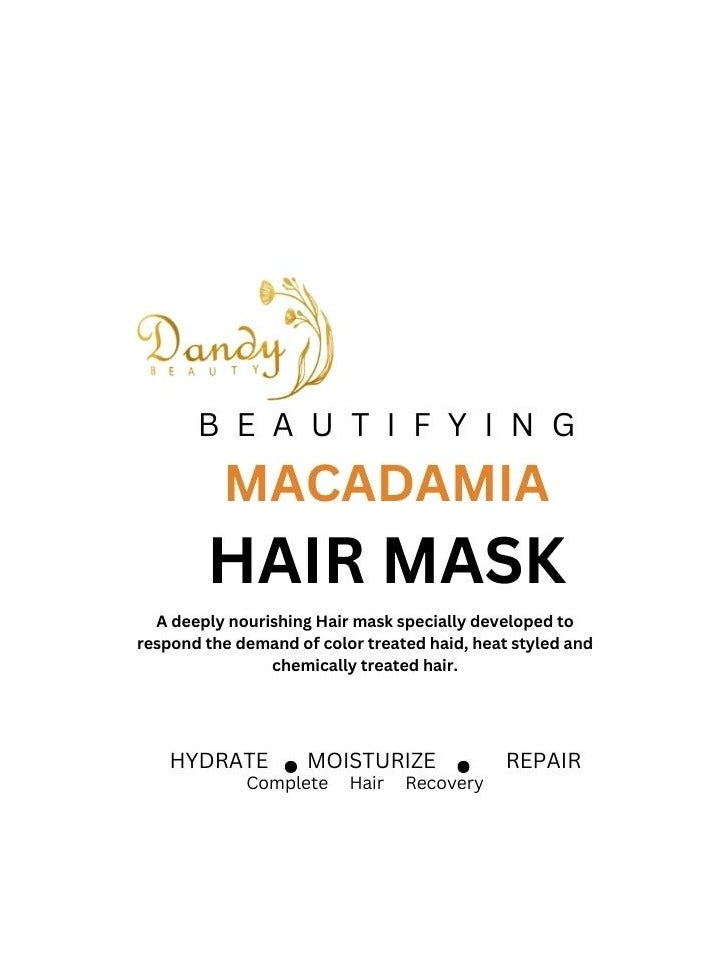 Dandy Beauty Hair Mask MACADAMIA 1000g Deep Conditioning and Repair Treatment for Smooth, Hydrated Hair, Complete hair recovery - Image 2