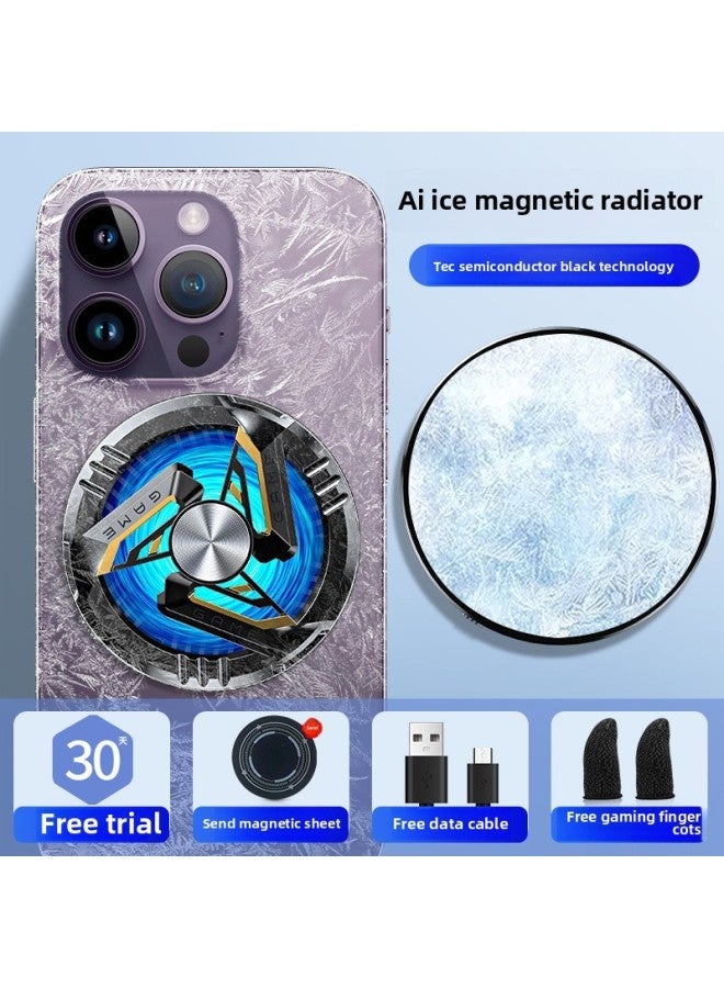 Mobile Phone Radiator Semiconductor Refrigeration Cooling Artifact For AppleFor Iphone Black Shark 2pro One Plus Heat Dissipation Back-Color:[android Only] Tec Refrigeration◆Strong Magnetic Suction◆Ultra-quiet Cooling◆Free Gaming Gloves  - Image 1
