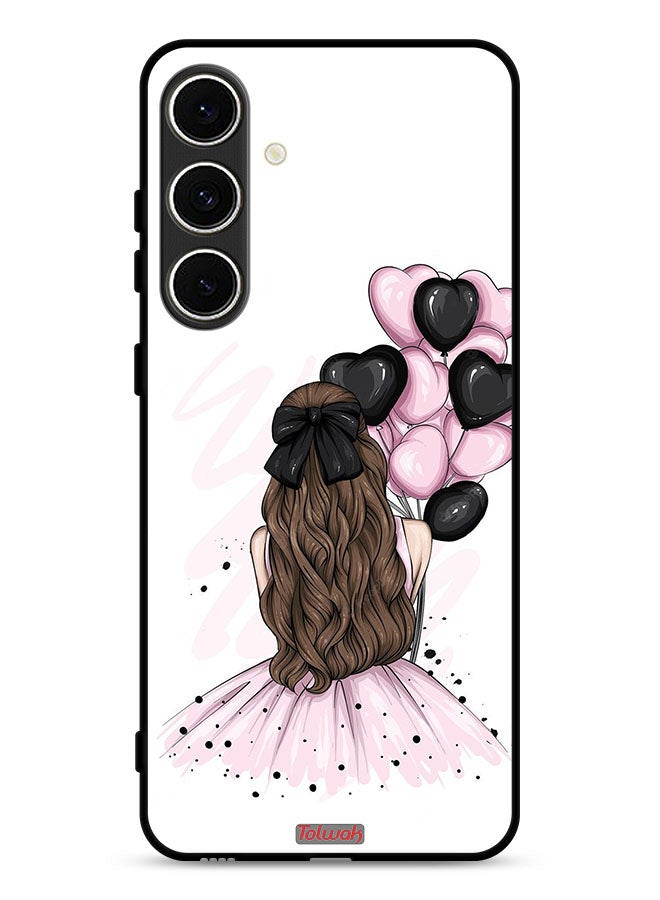 Tolwak Samsung Galaxy S24 FE 5G Protective Case Cover Holding Balloons Girl Art - Image 1