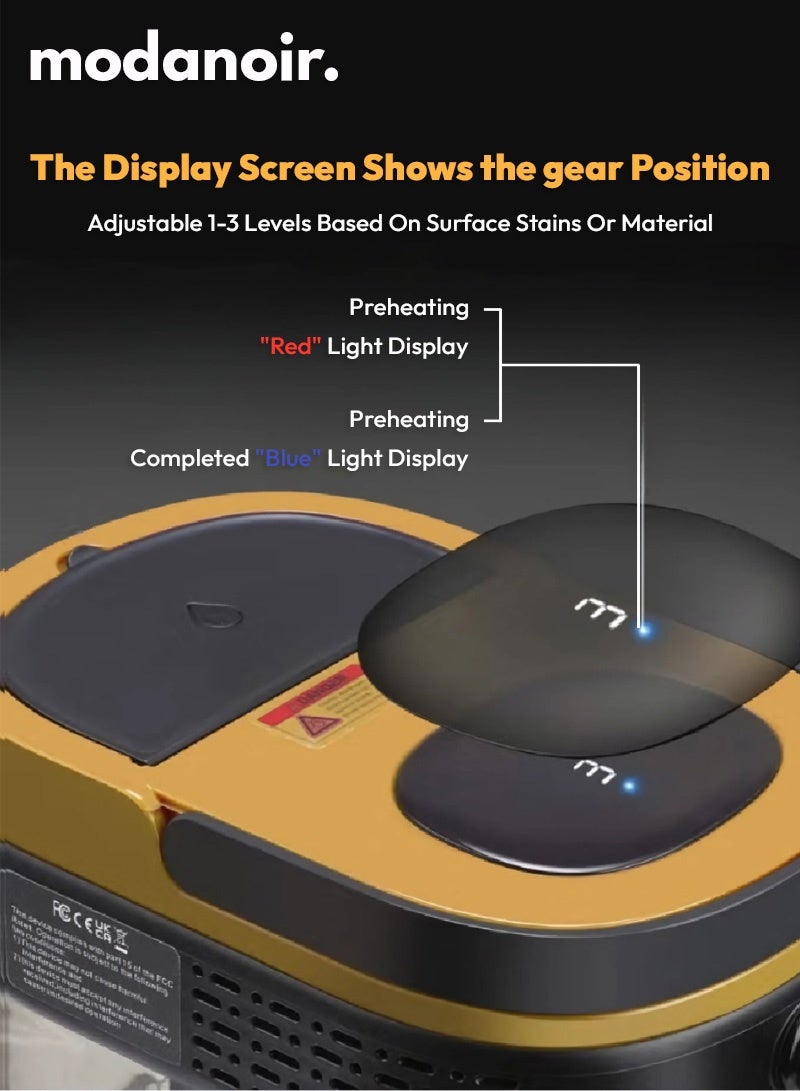 MODANOIR 2500W Handheld Steam Cleaner High Pressure & Temperature carpet steam cleaner it heats up quickly 3-Gear Adjustable 1.69L Tank Multifunctional with 9PCS Accessories for Kitchen,Bathroom,Sofa & Home Use - Image 5