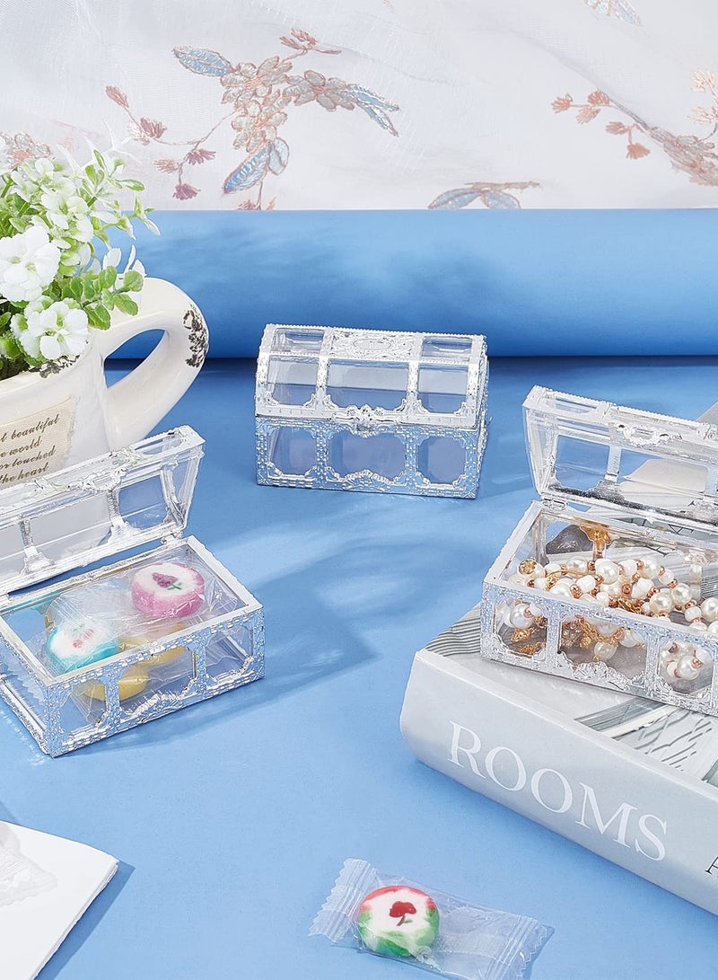 KASTWAVE Treasure Box Candy Box, 10 Pieces Creative Treasure Box Jar Transparent Jewelry Box Chocolate Packaging Gift Decoration Display Box for Wedding Party Anniversary Birthday Gift (Silver) - Image 4